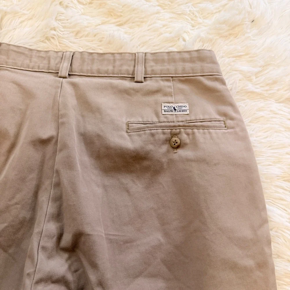 Polo Ralph Lauren Tan Khaki Chino Pants Mens 34x32 Classic Straight Leg Cotton
